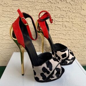 Giuseppe Zanotti Ponyhair Printed D'Orsay Pumps
